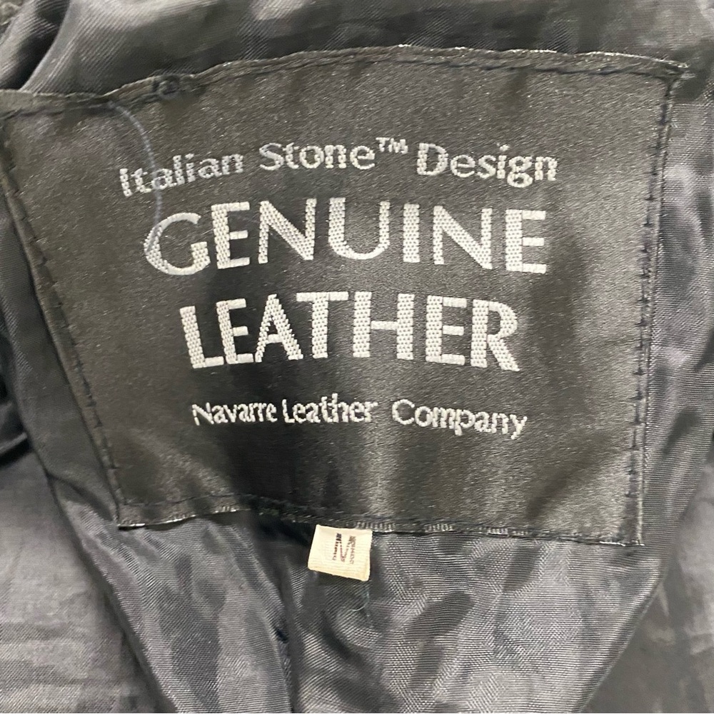 Leather Black Jacket Men Size Medium Bomber Flight Casual Varsity Outerwear - Picture 9 of 16